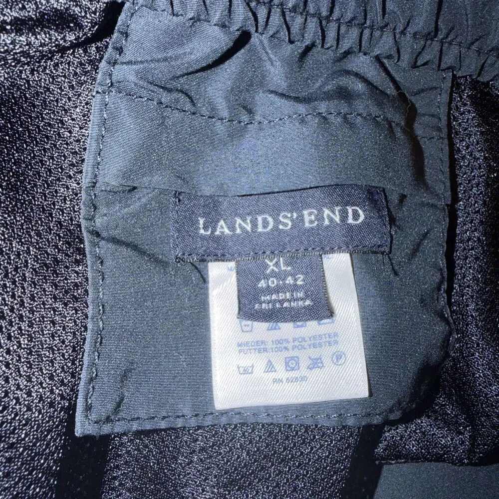 Lands End Shorts Mens XL 40-42 Blue Cargo Hiking Outdoor Swim Liner Belted Clasp